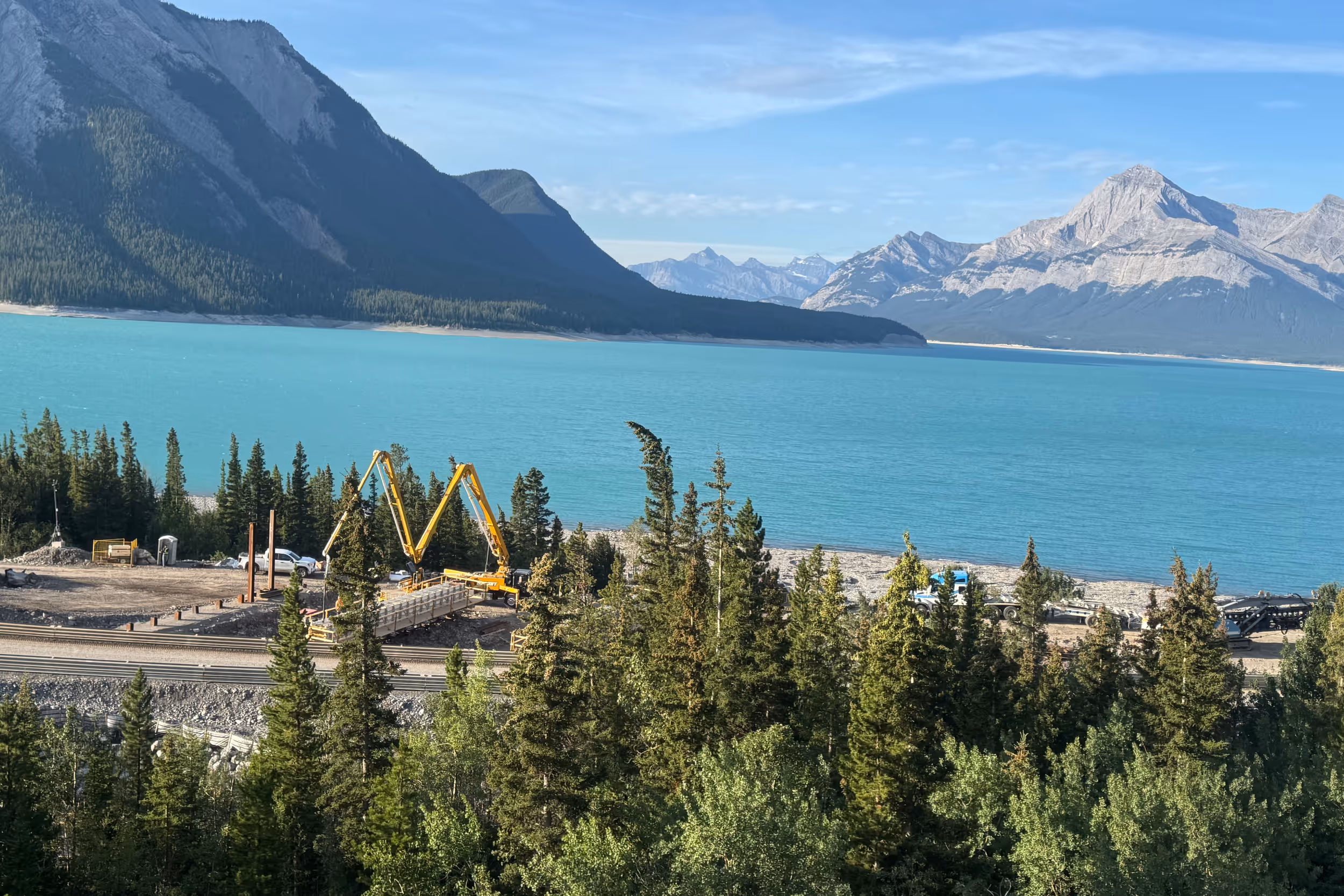 far shot of worksite